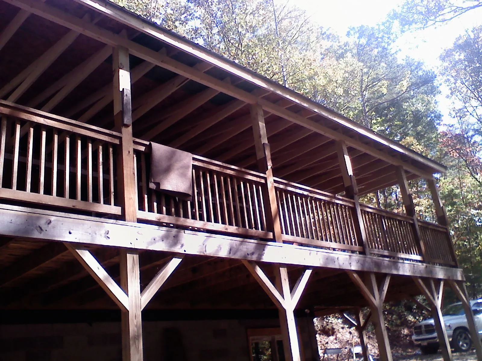 Timber framing under a new elevated porch and deck — Roof Leak Repair in Stony Brook by Roofing Brothers